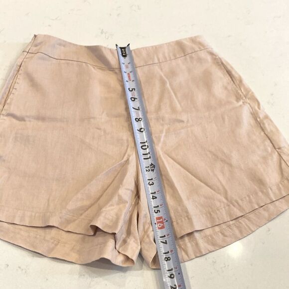 NEW LANHTROPY 100% Linen Lux High Rise Tan Sand Classic Summer Shorts XL - Picture 5 of 8